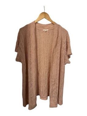 Maurice’s Women's  Open Front Short Sleeve Cardigan Light Pink Size 1